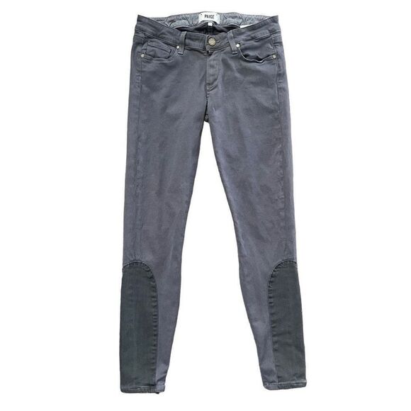 🌸 Paige Saddle Patch Gray Skinny Jeans Size 29 - Picture 1 of 10